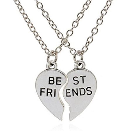Halsband Best Friends Delat hjärta 2 halsband Partner/Kompis Rostfri Kedja