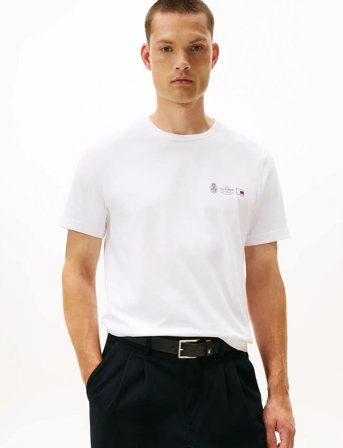 Tommy Hilfiger Small Crest Outline Tee - White - S