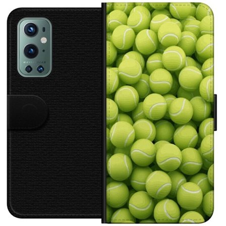 Kompatibelt Lommeboketui til OnePlus OnePlus 9 Pro Mønster av grønne tennisballer i høy detalj, sporty motiv med repetisjonstekstur og sterke farge