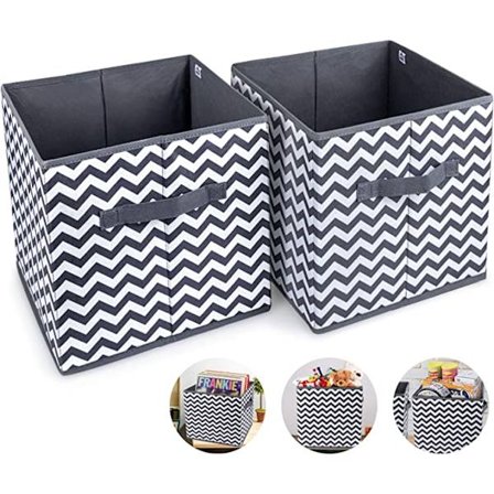 2 stk Foldbare Oppbevaringskuber Oppbevaringsbokser 28x27x27cm Ikke-vevd Dr