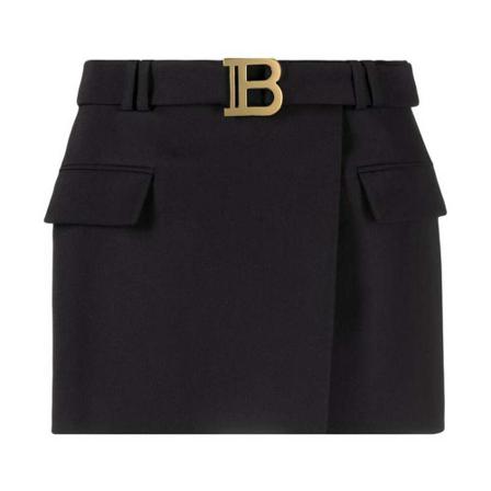 Balmain, Mini Skirt Czarny, Kobieta, Rozmiar: M