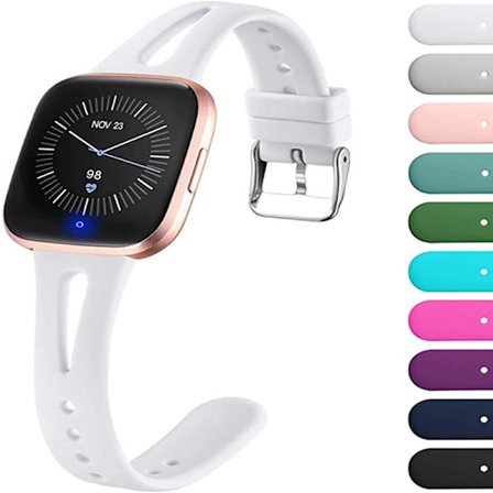 3 Tunna Armbands för Klocka, Kompatibla med Fitbit Versa 2 Band/Fitbit Versa/Fitbit Versa Lite/SE, Silikon Ersättningsarmband för Smartklocka