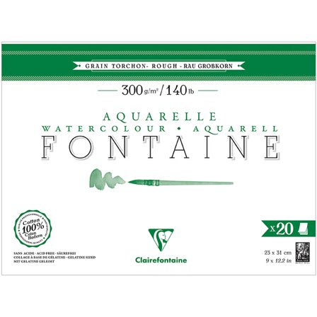 Clairefontaine Fontaine Aquarellblock Rough 23x31 cm 300g