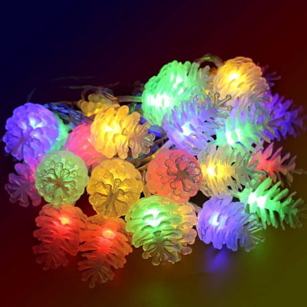 Joulukuusen käpyjen valojuova 40 LED 6 metriä