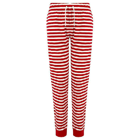 Skinni Fit Dam/Dam Cuffade Lounge Byxor XXL Röd/Vit