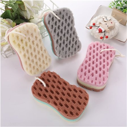 4 stk. badesvamp brusebad svamp beroligende kropssvamp til rensning og eksfoliering