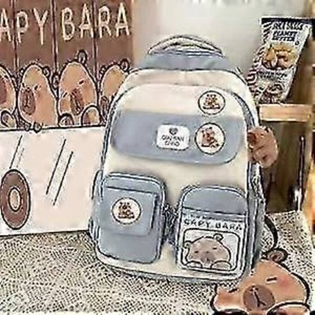 Skoltaske Brun 2024 Capybara Ridge Stor Rygsæk Til Drenge Og Piger, Mærkekort