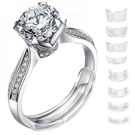 8 kpl/setti Silikoninen Sormuksen Koko Säädin Näkymätön Löysille Sormuksille Sormuksen Koko Pienennin Kirkas Tiukennin Korujen Suoja VGK