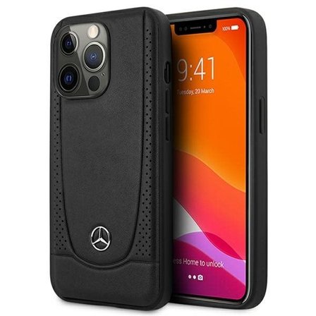 Mercedes MEHCP15XARMBK iPhone 15 Pro Max 6,7" svart/svart hård väska Läder Urban