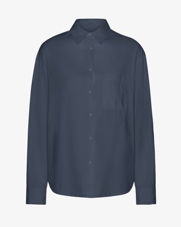 Organic Oversized Shirt - Petrol Blue XS