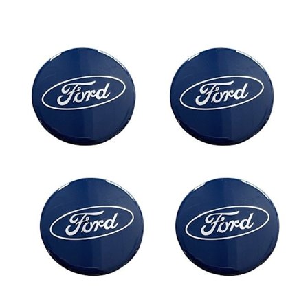 60mm 4-pack navkapslar Ford Silver