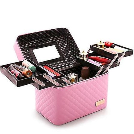 Jwl Professionel Kvinders Stor Kapacitet Makeup Mode Toilettaske Multilagret Opbevaringsboks Bærbar Makeup Kuffert