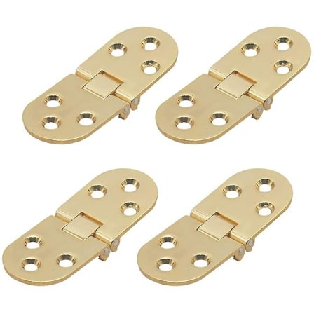 4 stk. Foldbare Bordhengsler, Flat Foldbare Skapdørhengsler, Sinkmetall Rund Kant Symaskin Foldbart Bord Møbler Klapphyllehengsel, For Møbler