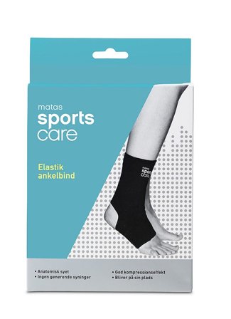 Matas Sports Care Elastik Ankelbind Sort XL, Medicin & Pleje, Støttebind, Ankelstøtte