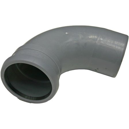 Pipelife 170376 Bøjning med 1 ærme, lang radius, 88,5°, 110 mm, Indendørs afløb