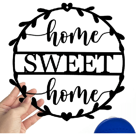 (Svart 28 x 28 cm) Metall Home sweet home Skilt Veggkunst Dekor for Gave Innendørs Hjem Soverom Stue Dekorasjoner