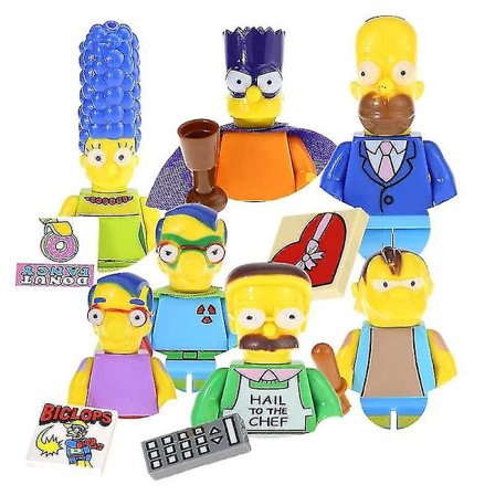 8 st The Simpsons Byggklossar Homer Jay Marge Nelson Anime Tecknad Mini Action Leksaksbitar Barnpresent (FMY)