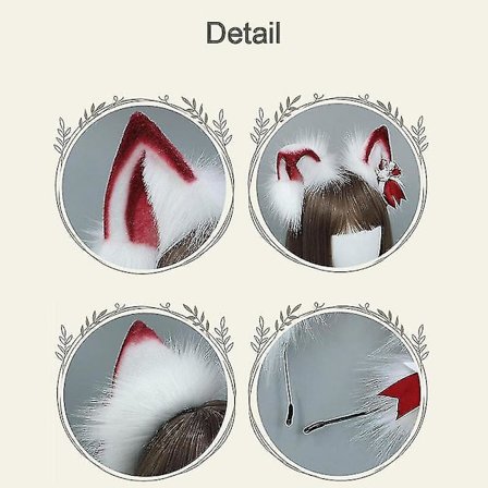 Ketun korva -panta Halloween eläimen korvat kissa pitkä turkis hiukset päähine susi anime cosplay puku