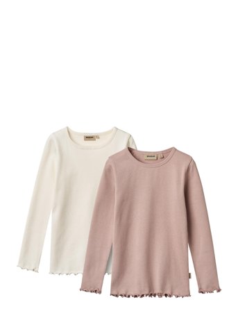 Wheat 2 Rib T-Shirts L/S Ida - Pink - 110