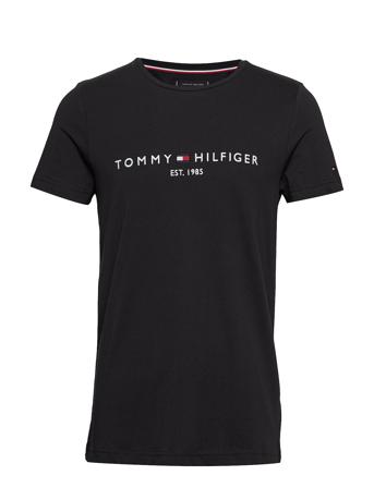 Core Tommy Logo Tee T-shirts Short-sleeved Svart Tommy Hilfiger
