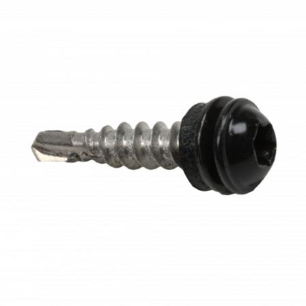 Heco 9620018 Frontruteskrue 4,8 x 25mm, 100-pakning Svart, Innfesting