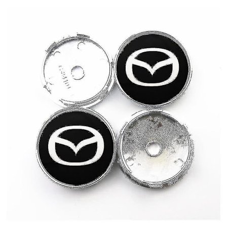 4 stk. 60mm bilhjulnav klistermærker fælgcenterkapsel emblem mærke klistermærke til Mazda 3 5 6 323 626 Rx8 7 Mx3 Mx5 Cx5 Atenza Axela