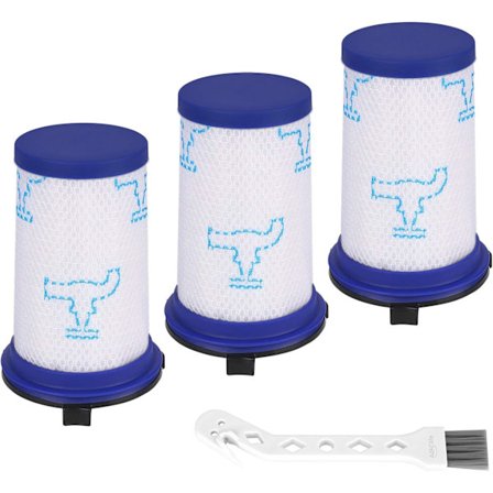 3 Ersättningsfilter för Rowenta Air Force 360 Dammsugare (Alternativ till ZR009001) och 1 Rengöringsborste