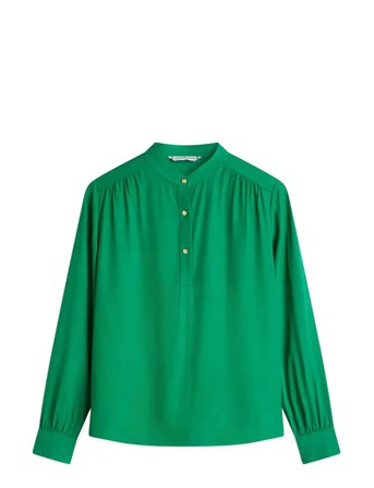 Tommy Hilfiger Vis Twill V-Nk Blouse - Green - 46