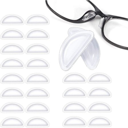 Nese pads for briller, 12 par selvklebende myke silikon anti-skli neseputer for briller, luftkammer, luftputer for briller solbriller 3,5 mm Hvit
