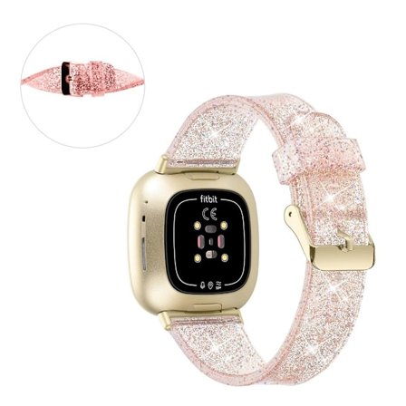 Fitbit Sense / Versa 3 glittrande pulver TPU-klockarmband - Guld