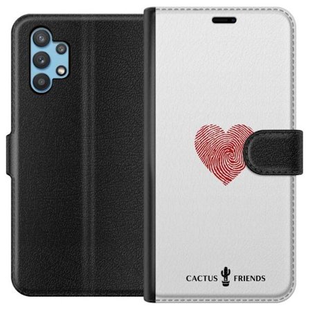 Yhteensopiva Lompakkokotelo Samsung Samsung Galaxy A32 5G Cactus and Friends - Fingerprint Love