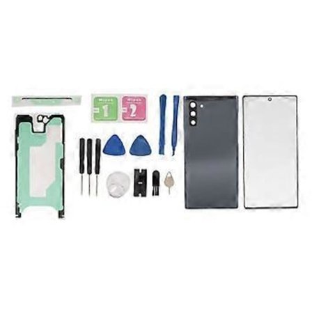 Korvaava takalasi ja etunäytön lasin korjaussarja Samsung Galaxy Note 10 -puhelimelle, musta