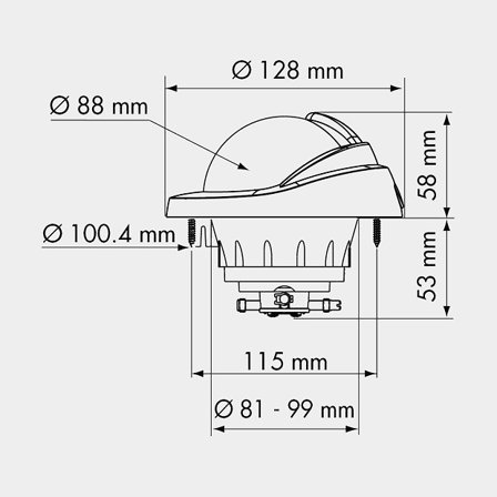 Kompass Plastimo Offshore 95 flush vit svart platt ros