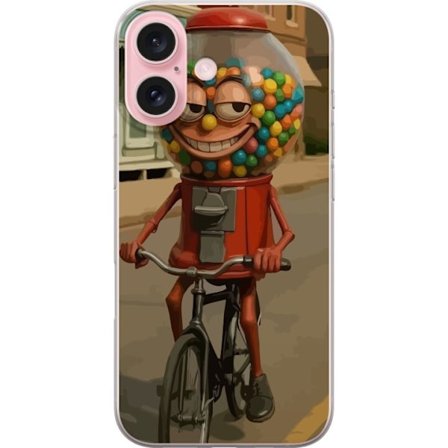Kompatibelt Mobilskal till Apple Apple iPhone 16 Italian Brainrot godismaskin – Tuggummimaskin cyklar i retrostil