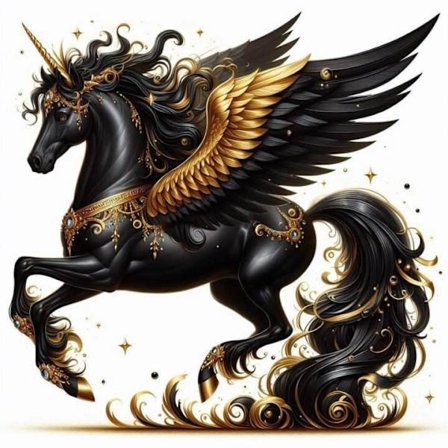 Svart Häst Affisch A4