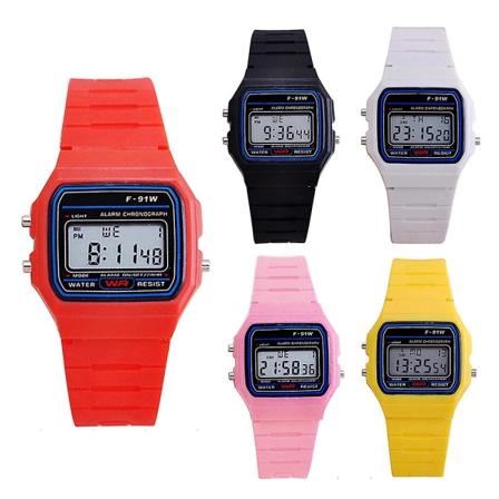 Luksus Klassisk Digitalt Ur F-91W Unisex Retro Vintage Sport LED Vandtæt [LGL] pink