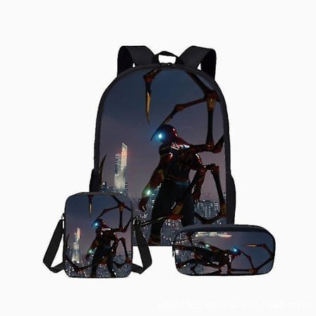 Spiderman Primary And Secondary School Theme School Bag 3-piece Set Computer Bag Messenger Bag Pencil Case