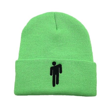 Mote Unisex Høst Vinter Billie Eilish Brodert Strikket Lue Hip Hop Lue Grønn
