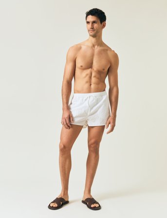 Lexington Clothing Seersucker Swim Shorts - White - S