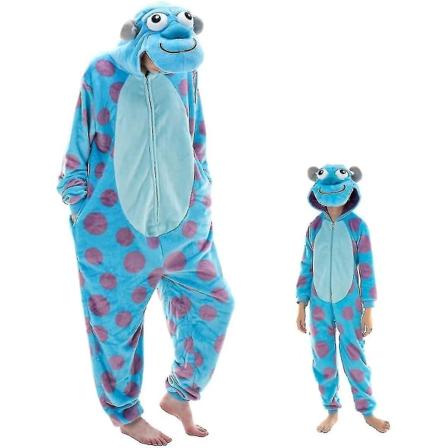 Snug Fit Unisex Aikuisten Onesie Pyjama Flanelli Cosplay Animal One Piece Halloween-asu Y puvut Kotivaatteet Q Piglet 85cm - Perfet Sulley L