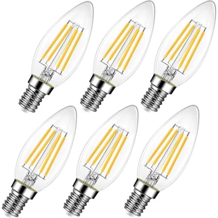 6-pack E14 Dimbar Varmvit 600lm 6W LED-lampor Ersätter 60W 2700K LED-ljuslampa Energibesparande