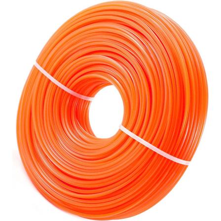 Pyöreä nylonleikkuuköysi, Vaihtokelkkausköysi Universaali leikkuuköysi pensaskoneelle 2,4 mm x 70 m, Oranss