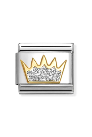 Glitter symbols 18k Gold & enamel Silver crown