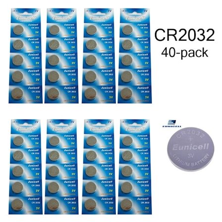 CR2032 40-pack Litium batterier 3V.