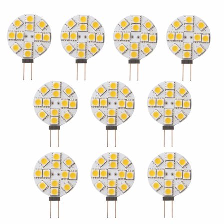 10x G4 LED-pære, ikke-dæmpbar, varm hvid 2700K 180° lyspære