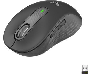 Logitech Signature M650 M Wireless Mouse - Graphite - Ergonomisk trådlös datormus för mindre händer
