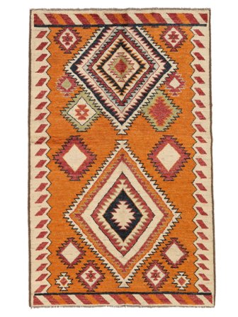 Handgeknoopt Moroccan Berber - Afghanistan 121X200 Wol Vloerkleed Oranje/Donkerrood Klein