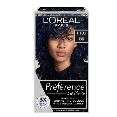L'Oréal Paris Préférence Vivid Colours Permanent Hårfarve 1.102 Blue Black, Hår, Hårfarve, Permanent Hårfarve