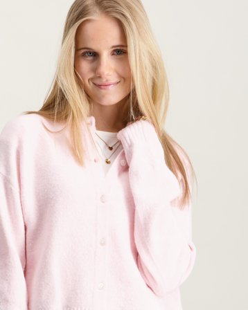 LMTD NLFBYNT LS KNIT CARDIGAN Rosa Tröjor Tjej - Kids Brand Store