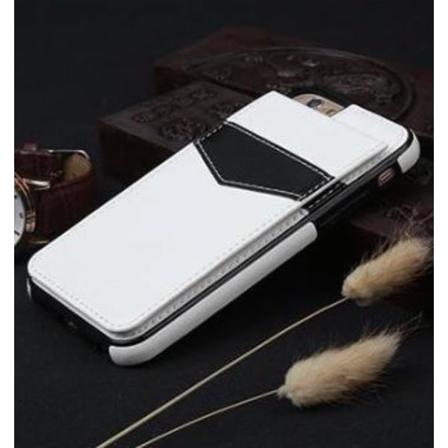 iPhone 6/6S Elegant lærveske med lommebok/kortrom HVIT Vit